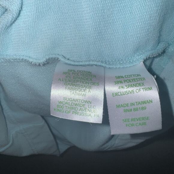 Lilly Pulitzer Light aqua Blue popover Sweatshirt with Lace Detail XL - Picture 4 of 7